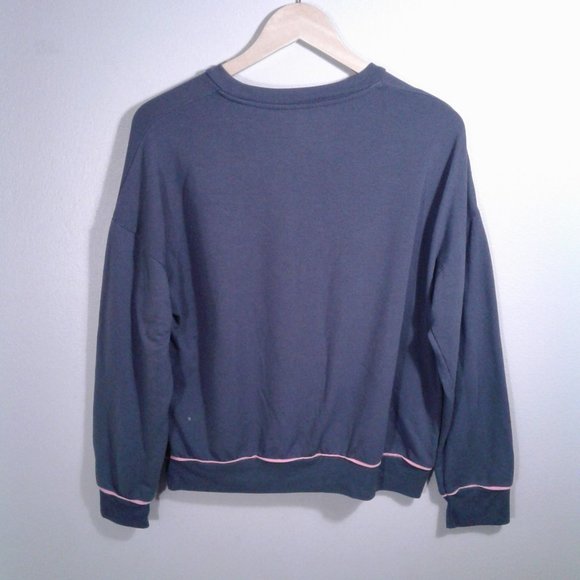 Friends "We Were on a Break!" Cozy Comfy Sleep Shirt Gray w Pink Stripe - M - Picture 4 of 8